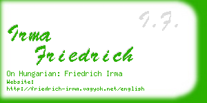irma friedrich business card
